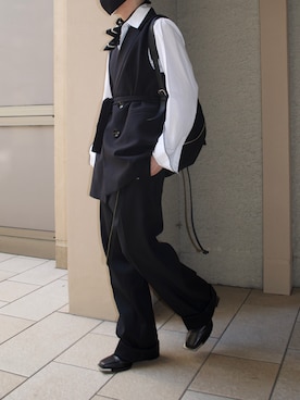 「JIL SANDER（ジルサンダー）のアイテム（スラックス）」を使った、橋本さん（メンズ・174cm）の秋コーディネート