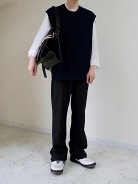 「HELMUT LANG（ヘルムートラング）のアイテム（トップス）」を使った、橋本さん（メンズ・174cm）の夏コーディネート