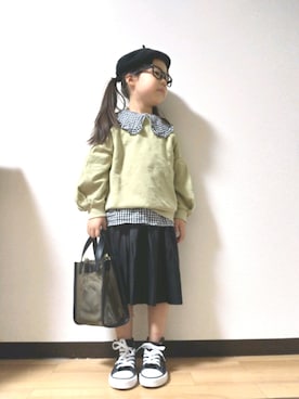 「ピスタチオ」｜「アイテム（スウェット）」を使った、yur★takさん（キッズ・110cm）の秋コーディネート