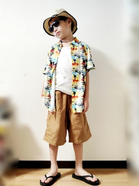 「アイテム（トップス）」を使った、yur★takさん（キッズ・120cm）の夏コーディネート