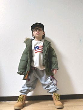 「星条旗」｜yur★takさん（キッズ・110cm）の冬コーディネート