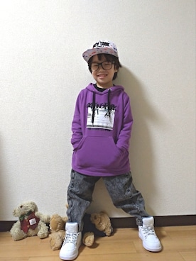 「ストリートフェス」｜「アイテム（帽子）」を使った、yur★takさん（キッズ・110cm）の春コーディネート