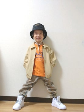 「AVIREX（アヴィレックス）のアイテム（帽子）」を使った、yur★takさん（キッズ・110cm）の秋コーディネート