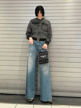 「ディーゼル」｜「アイテム（ブルゾン）」を使った、にんさん（レディース・165cm）の冬コーディネート