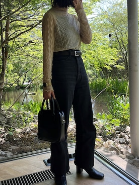 「LOWRYS FARM（ローリーズファーム）のストレッチヒールブーツ　851418（ブーツ）」を使った、ももさん（レディース・152cm）の春コーディネート