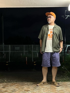 「アイテム（パープル系）」を使った、gottusoさん（メンズ・179cm）の夏コーディネート