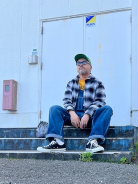 「CONVERSE ALL STAR（コンバースオールスター）のALL STAR LGCY OX /オールスター　ＬＧＣＹ　ＯＸ（スニーカー、ブラック系）」を使った、gottusoさん（メンズ・179cm）の春コーディネート