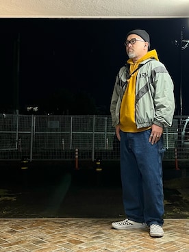 「アイテム（ナイロンジャケット）」を使った、gottusoさん（メンズ・179cm）の冬コーディネート