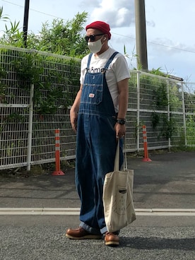 「デニムっていいよね」｜「アイテム（オールインワン・サロペット）」を使った、gottusoさん（メンズ・179cm）の夏コーディネート