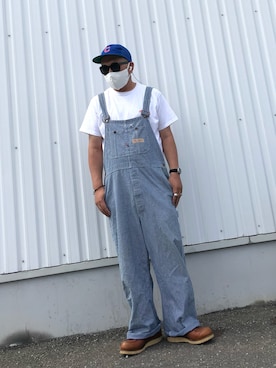 「ヒッコリー」｜「アイテム（オールインワン・サロペット）」を使った、gottusoさん（メンズ・179cm）の夏コーディネート
