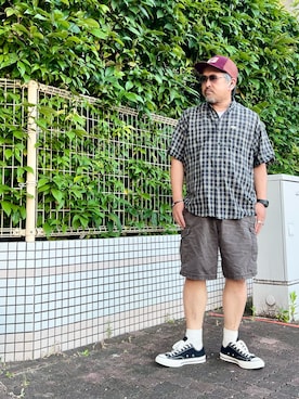「CHAPS（チャップス）のアイテム（トップス）」を使った、gottusoさん（メンズ・179cm）の夏コーディネート