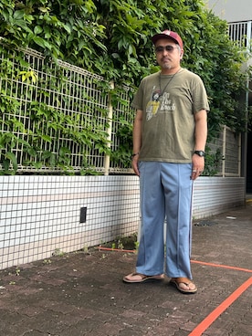 「Needles（ニードルス）のアイテム」を使った、gottusoさん（メンズ・179cm）の夏コーディネート