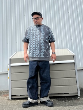 「DECHO（デコー）のアイテム（キャップ）」を使った、gottusoさん（メンズ・179cm）の夏コーディネート