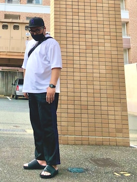 「ジャージ」｜「アイテム（アナログ腕時計）」を使った、gottusoさん（メンズ・179cm）の夏コーディネート