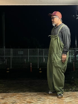 「アイテム（キャップ、パープル系）」を使った、gottusoさん（メンズ・179cm）の秋コーディネート