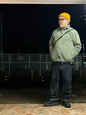 「アイテム（ミリタリージャケット）」を使った、gottusoさん（メンズ・179cm）の冬コーディネート