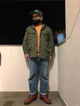 「ロールアップ」｜「アイテム（ミリタリージャケット）」を使った、gottusoさん（メンズ・179cm）の春コーディネート