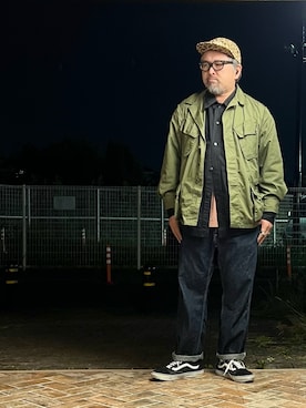 「アイテム（ミリタリージャケット）」を使った、gottusoさん（メンズ・179cm）の秋コーディネート