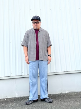 「柄シャツ」｜「アイテム（デジタル腕時計）」を使った、gottusoさん（メンズ・179cm）の夏コーディネート