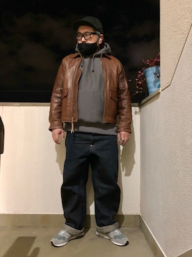「ロールアップ」｜「アイテム（ミリタリージャケット）」を使った、gottusoさん（メンズ・179cm）の冬コーディネート