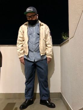 「ヒッコリー」｜「アイテム（ブルゾン）」を使った、gottusoさん（メンズ・179cm）の秋コーディネート
