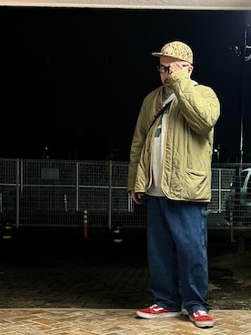 「アイテム（ノーカラーコート）」を使った、gottusoさん（メンズ・179cm）の冬コーディネート