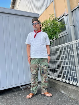 「迷彩パンツ」｜「アイテム（財布/小物）」を使った、gottusoさん（メンズ・179cm）の夏コーディネート