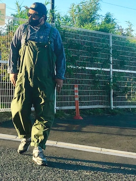 「Engineered Garments（エンジニアードガーメンツ）のアイテム（オールインワン・サロペット）」を使った、gottusoさん（メンズ・179cm）の秋コーディネート