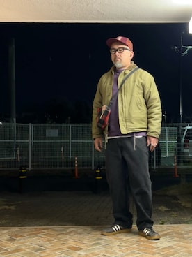 「アイテム（ミリタリージャケット）」を使った、gottusoさん（メンズ・179cm）の冬コーディネート