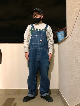 「ノーカラージャケット」｜「アイテム（オールインワン・サロペット）」を使った、gottusoさん（メンズ・179cm）の春コーディネート