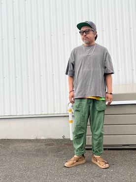 「アイテム（アクセサリー、ブラウン系）」を使った、gottusoさん（メンズ・179cm）の夏コーディネート