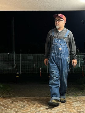 「アイテム（サロペット/オーバーオール）」を使った、gottusoさん（メンズ・179cm）の秋コーディネート