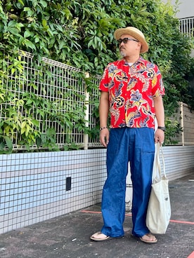 「FULLCOUNT（フルカウント）のアイテム（パンツ）」を使った、gottusoさん（メンズ・179cm）の夏コーディネート