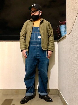 「ロールアップ」｜「アイテム（サロペット/オーバーオール）」を使った、gottusoさん（メンズ・179cm）の冬コーディネート