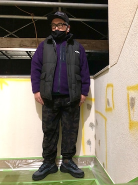 「WILD THINGS（ワイルドシングス）のアイテム（ダウンベスト）」を使った、gottusoさん（メンズ・179cm）の冬コーディネート