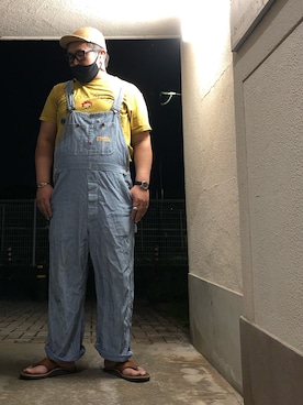 「ヒッコリー」｜「アイテム（オールインワン・サロペット）」を使った、gottusoさん（メンズ・179cm）の夏コーディネート