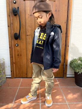 「5歳」｜「アイテム（ナイロンジャケット）」を使った、anjiさん（キッズ・110cm）の冬コーディネート