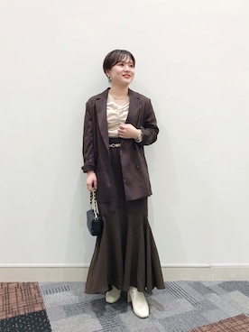 「LOWRYS FARM（ローリーズファーム）のストレッチヒールブーツ　851418（ブーツ）」を使った、KINAKOさん（レディース・147cm）の秋コーディネート