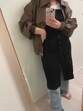 「韓国好きな人と繋がりたい」｜「アイテム（ジャケット/アウター）」を使った、harukiさん（レディース・154cm）の秋コーディネート
