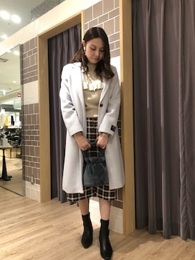 「Te chichi（テチチ）のアイテム（チェスターコート）」を使った、はるかさん（レディース・161cm）の秋コーディネート