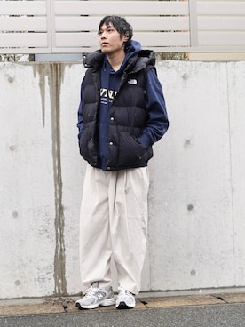 「マイベストコーデ2022」｜「アイテム（ダウンベスト）」を使った、ノエル（40代お洒落コーデ）さん（メンズ・177cm）の冬コーディネート