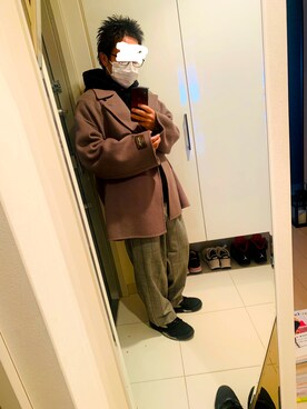 「ADAM ET ROPE'（アダムエロペ）のアイテム（その他アウター）」を使った、KOKOJIさん（メンズ・158cm）の冬コーディネート