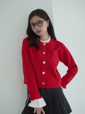 「アイテム（ノーカラージャケット）」を使った、eimyistoireさん（レディース・165cm）の秋コーディネート