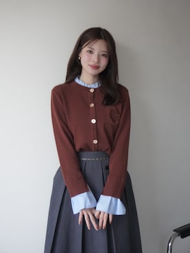 「アイテム（ノーカラージャケット）」を使った、eimyistoireさん（レディース・165cm）の秋コーディネート