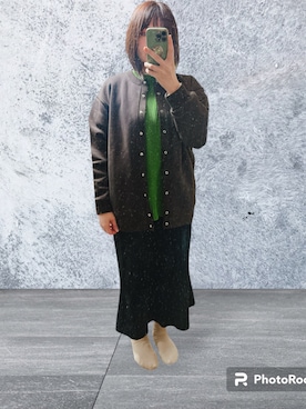 「デブでもオシャレしたい」｜「アイテム（ジャケット/アウター）」を使った、智美さん（レディース・167cm）の冬コーディネート
