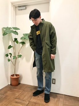 「URBAN RESEARCH DOORS」｜「アイテム（モッズコート）」を使った、ゆーとさん（メンズ・177cm）の春コーディネート