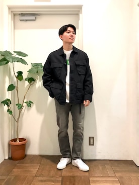 「アーバンリサーチドアーズ」｜「アイテム（ミリタリージャケット）」を使った、ゆーとさん（メンズ・177cm）の冬コーディネート