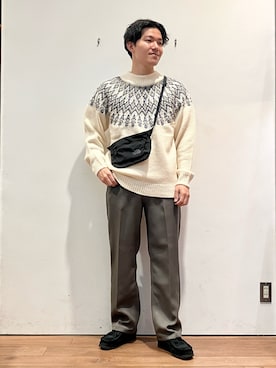「Wrangler」｜「アイテム（モカシン/デッキシューズ）」を使った、ゆーとさん（メンズ・177cm）の秋コーディネート
