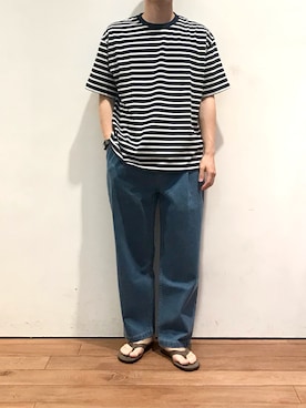 「アイテム（サンダル）」を使った、ゆーとさん（メンズ・177cm）の春コーディネート
