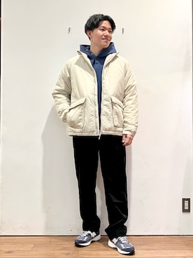 「ストレートパンツ」｜「アイテム（ブルゾン）」を使った、ゆーとさん（メンズ・177cm）の秋コーディネート